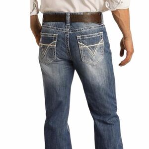 Rock and Roll Cowboy Relaxed Fit Pistol Straight Bootcut Jeans